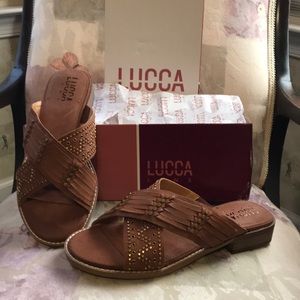 Studded Leather Slides